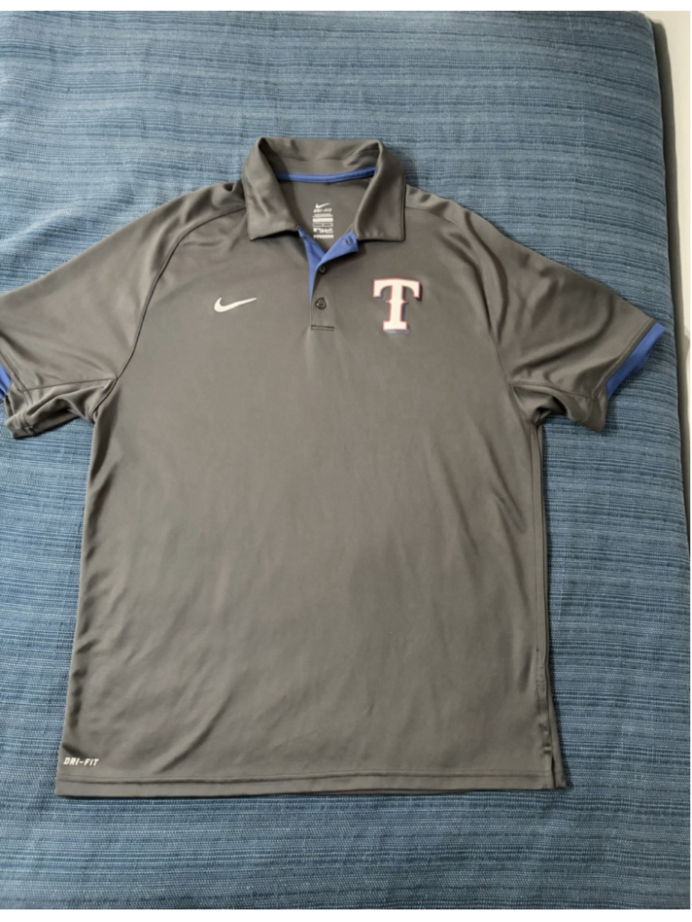 Nike Texas Rangers gray polo shirt with blue accents #baseball #rangers